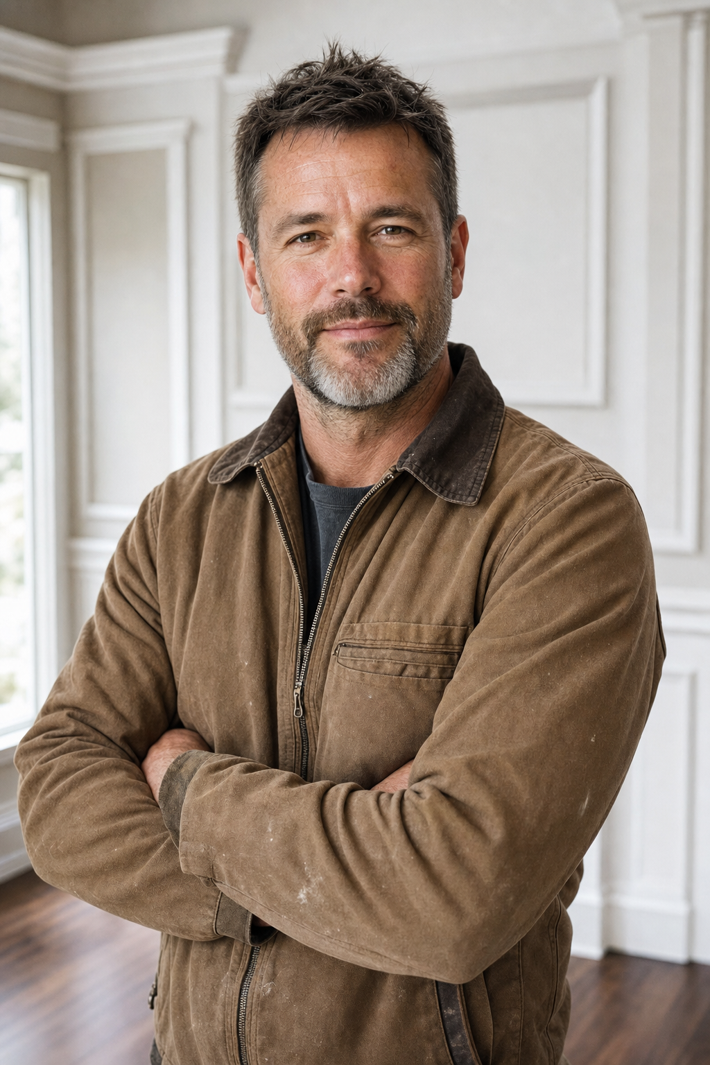 Bradley Foster, founder of Wainscot & Panel Co., in a finished Kansas City room